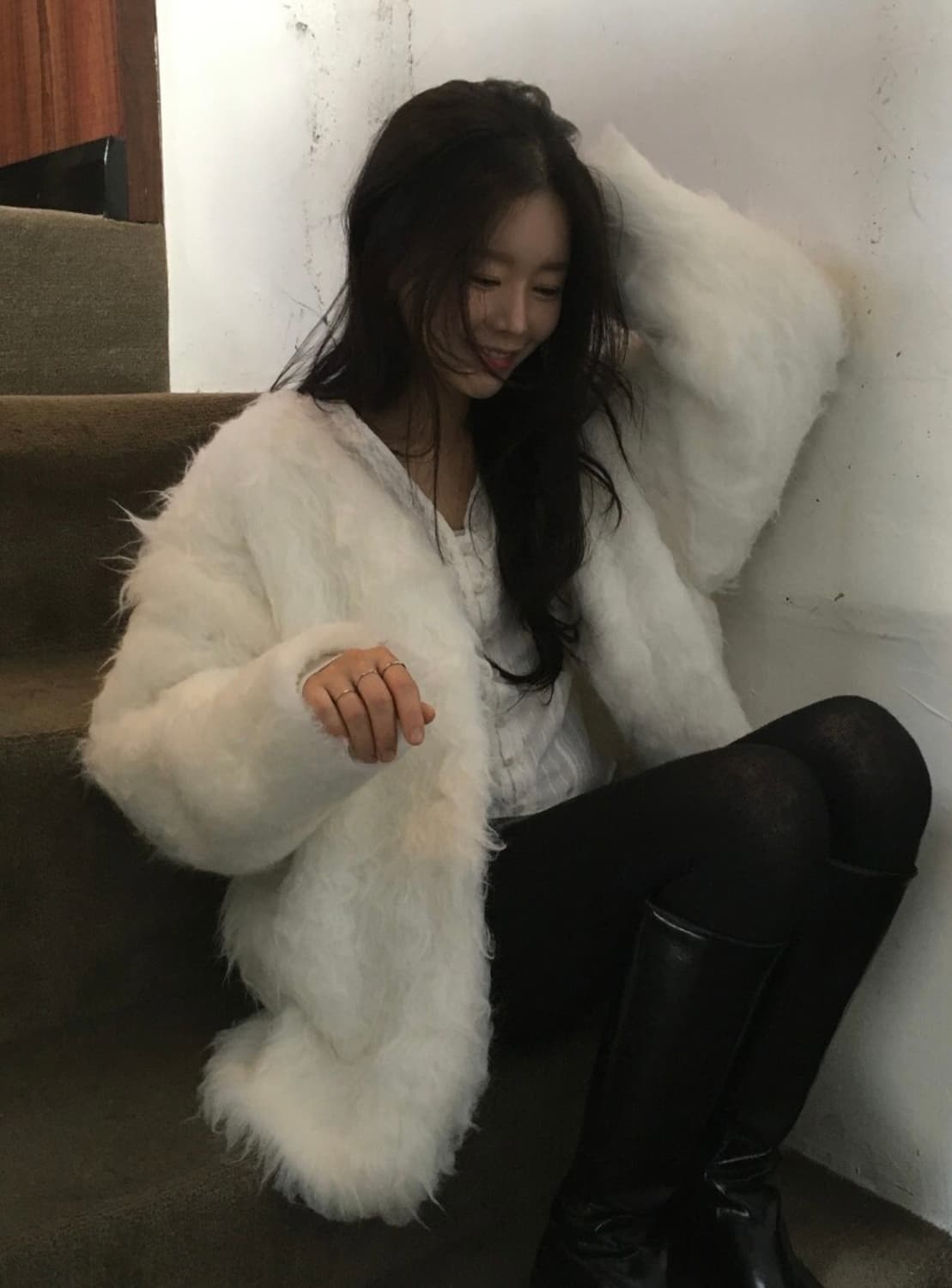 리엘 블러프 퍼 가디건 RE_L Bluff fur cardigan 상품이미지2