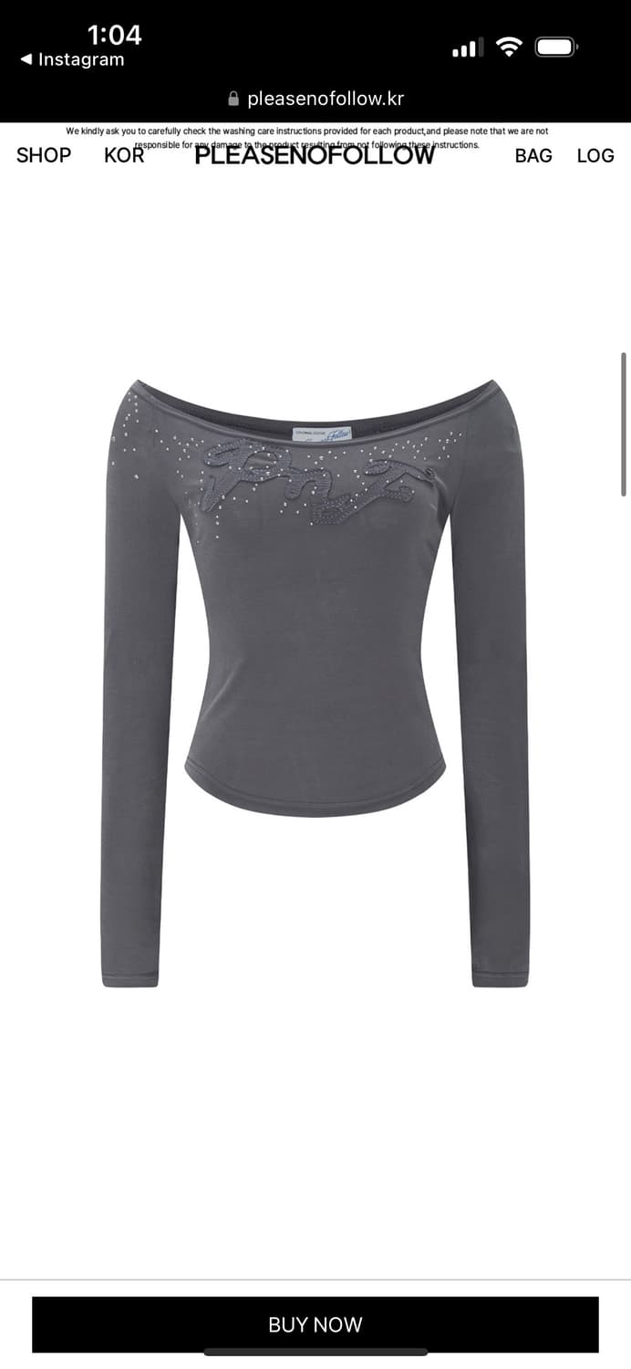 플리즈노팔로우 키라 스톤 롱슬리브 탑 챠콜 상품이미지3