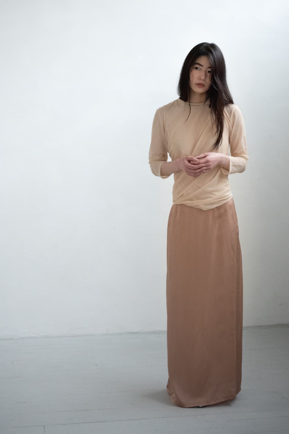 Teak 티크 레이어드 메쉬 탑 mesh top 상품이미지3