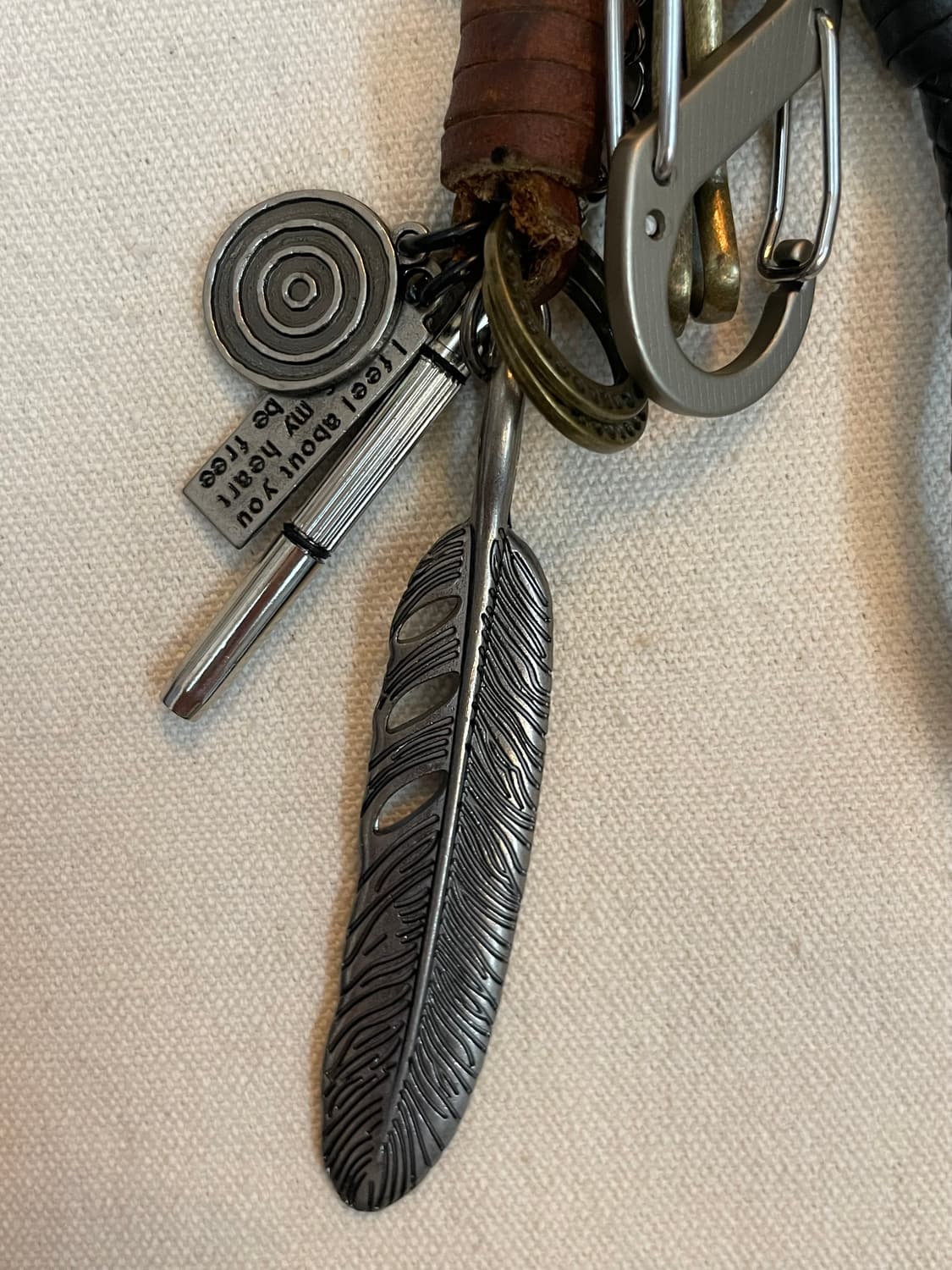 빈티지 메탈 깃털 가죽 키링(Vintage Feather Leather) 상품이미지4