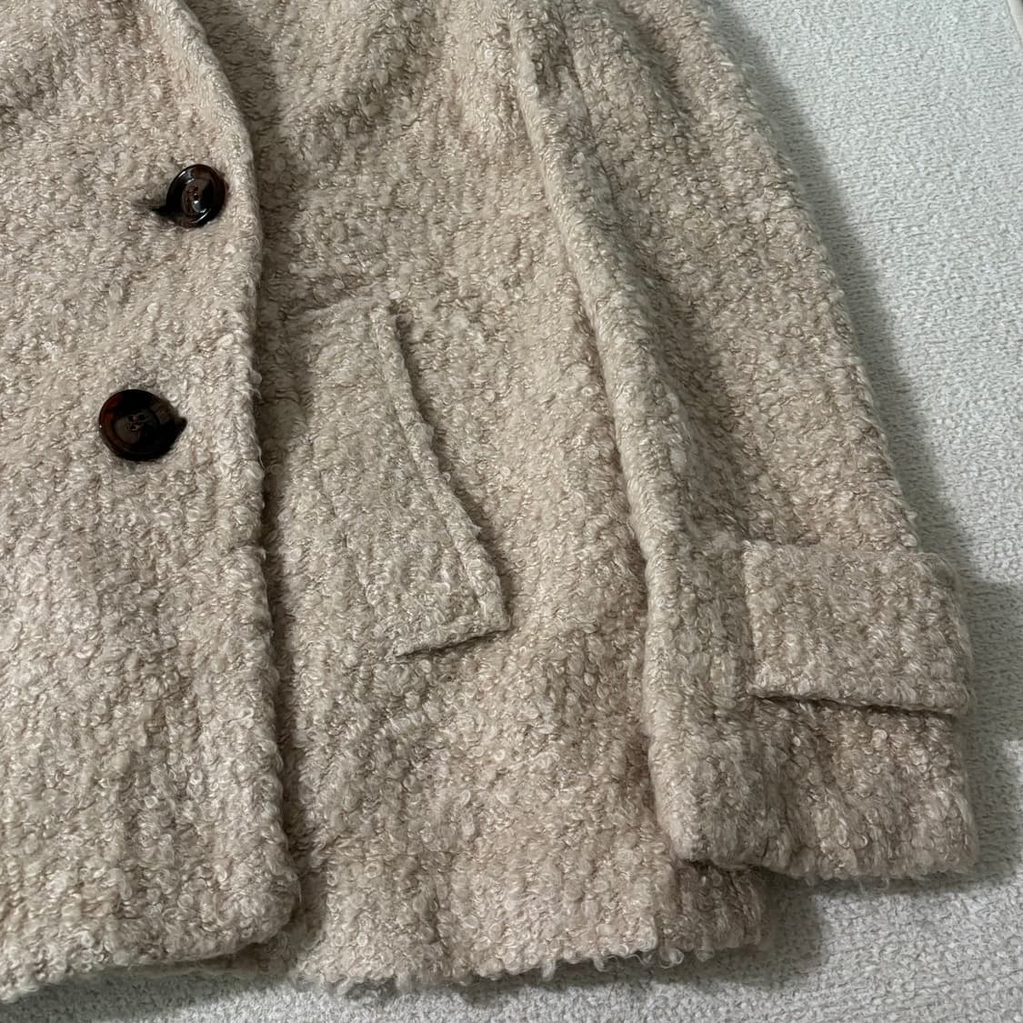 일본빈티지 모리걸 모리룩 뽀글이 후드 코트 상품이미지3