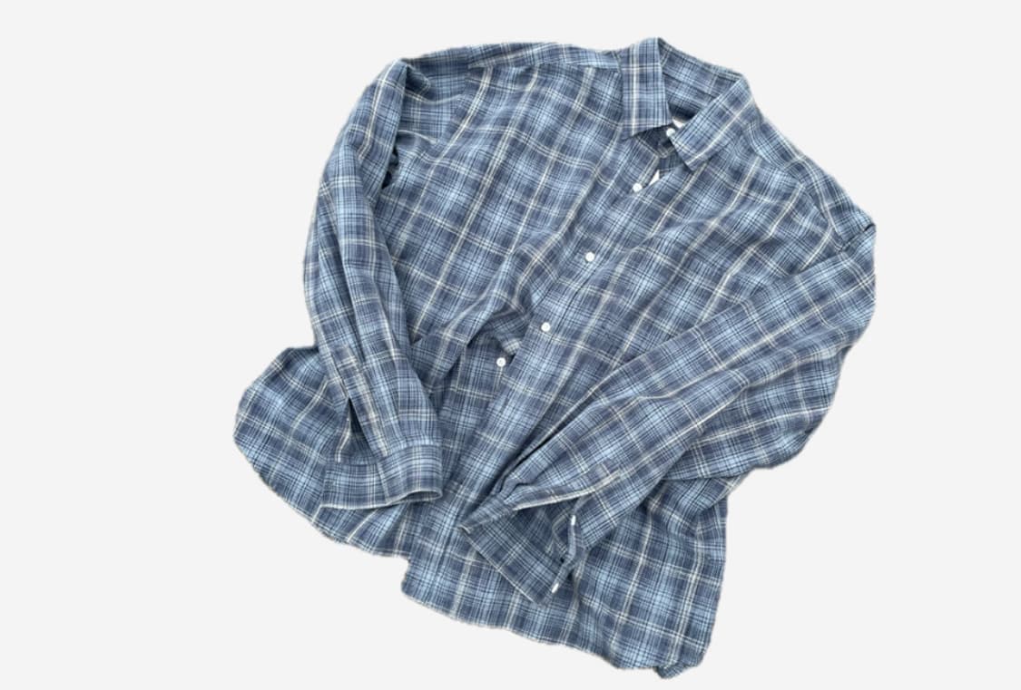 Inssense(인센스)/ 린넨 블루체크셔츠 IW-046/ Onesize 상품이미지1