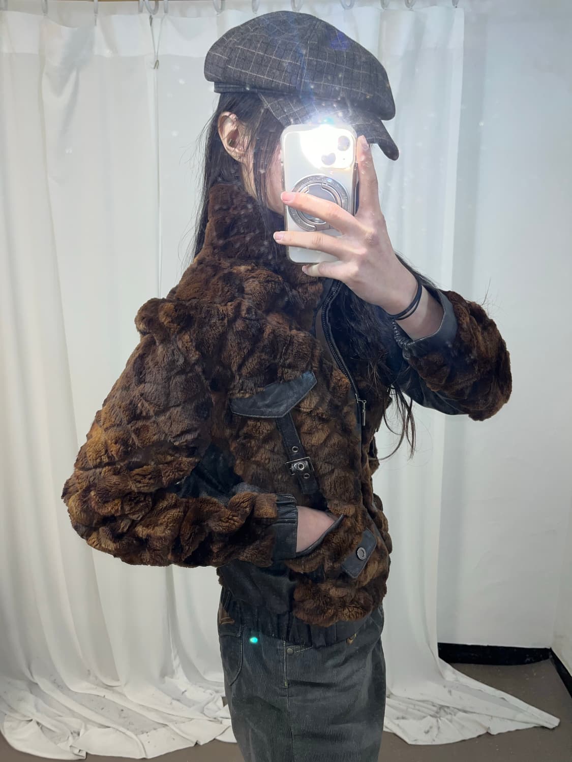 브라운 래빗퍼 자켓 상품이미지6