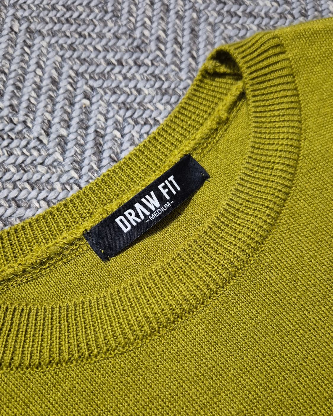 드로우핏 울캐시 라운드 니트 M 올리브 상품이미지3