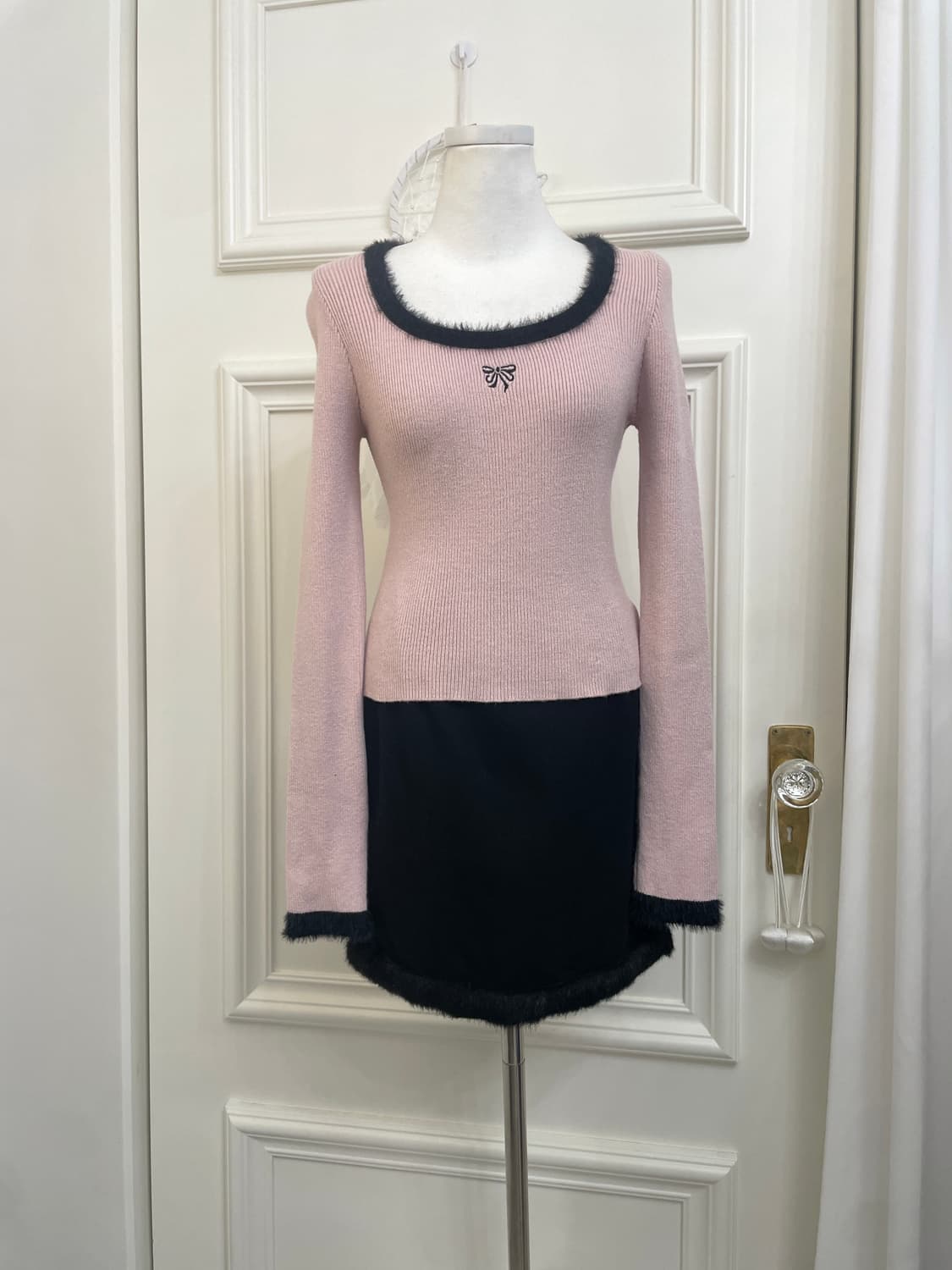 black wool under fur point midi skirt(si 상품이미지6