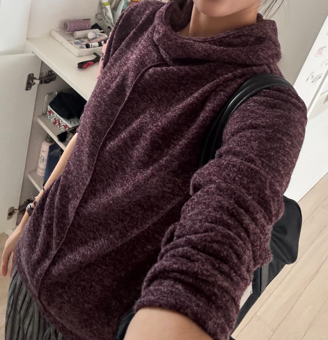 바라클라바 니트 후드티 퍼플 상품이미지2