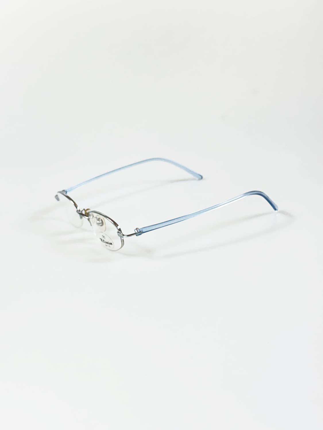 90s MILLENNIUM 실버 반무테 오벌 메탈 빈티지 안경 상품이미지3