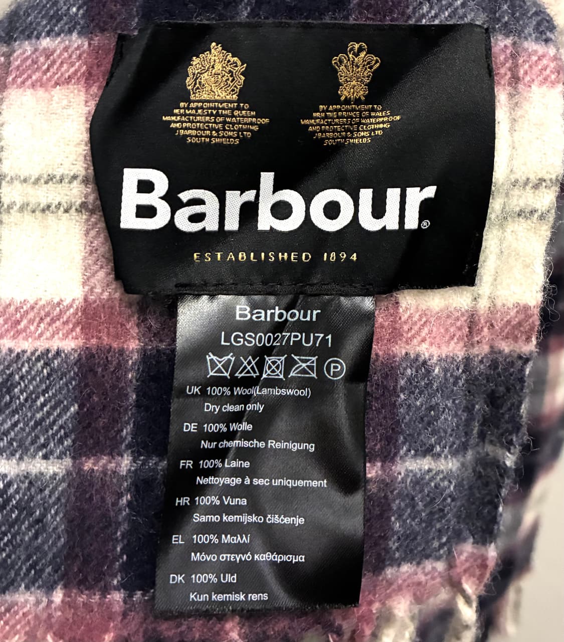 Barbour 바버 램스울 스트라이프 타탄체크 숏머플러 목도리 상품이미지9