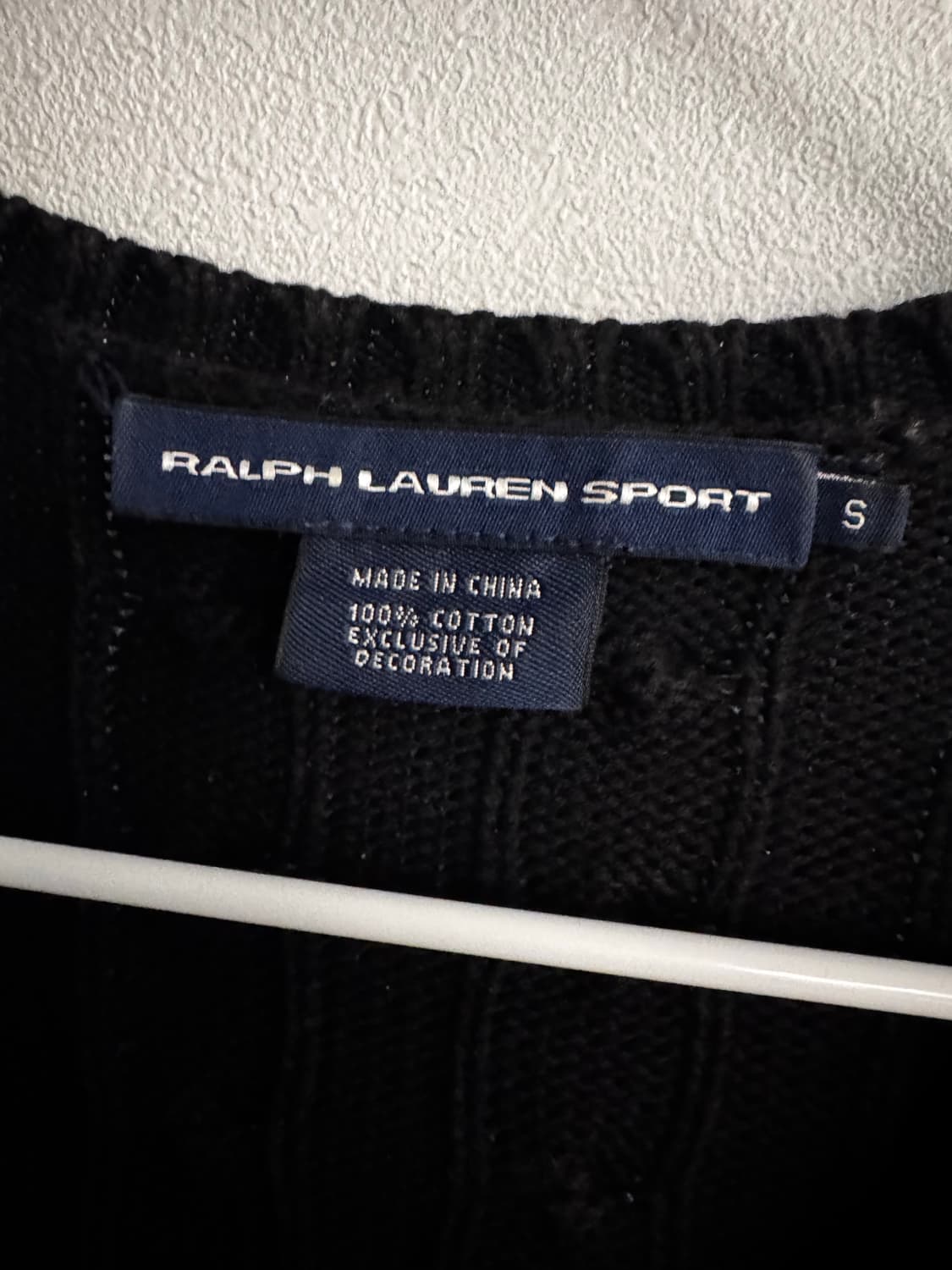 랄프로렌 스포츠 딥브이넥 블랙 꽈배기 니트 상품이미지2