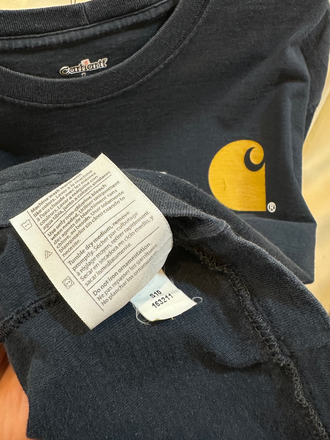 칼하트 스펠아웃 로고 반팔 티셔츠 네이비 L 상품이미지5