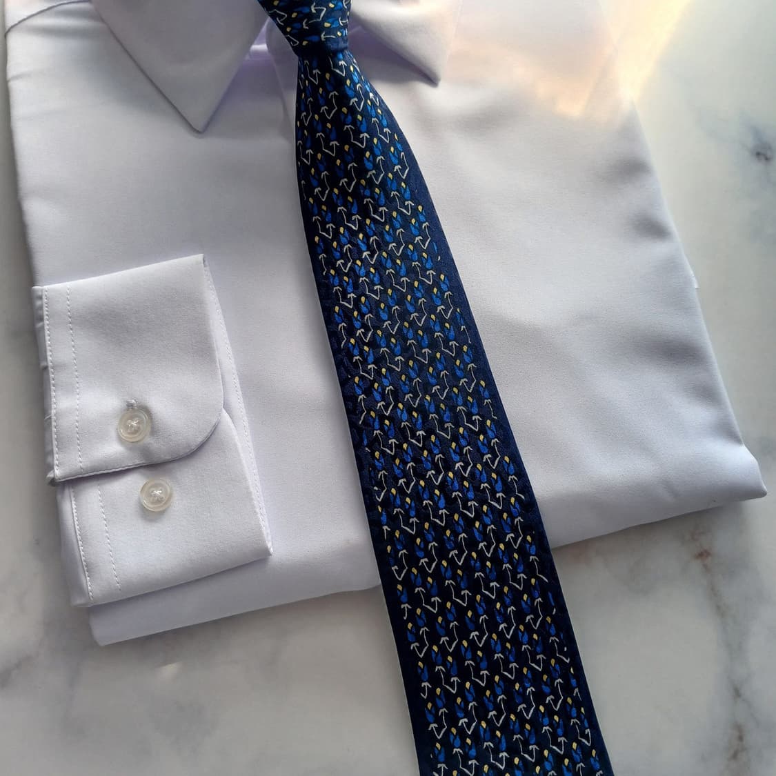 밀라숀 실크 네이비 앵커 패턴 넥타이 8.8cm A+등급 A18560
 상품이미지5