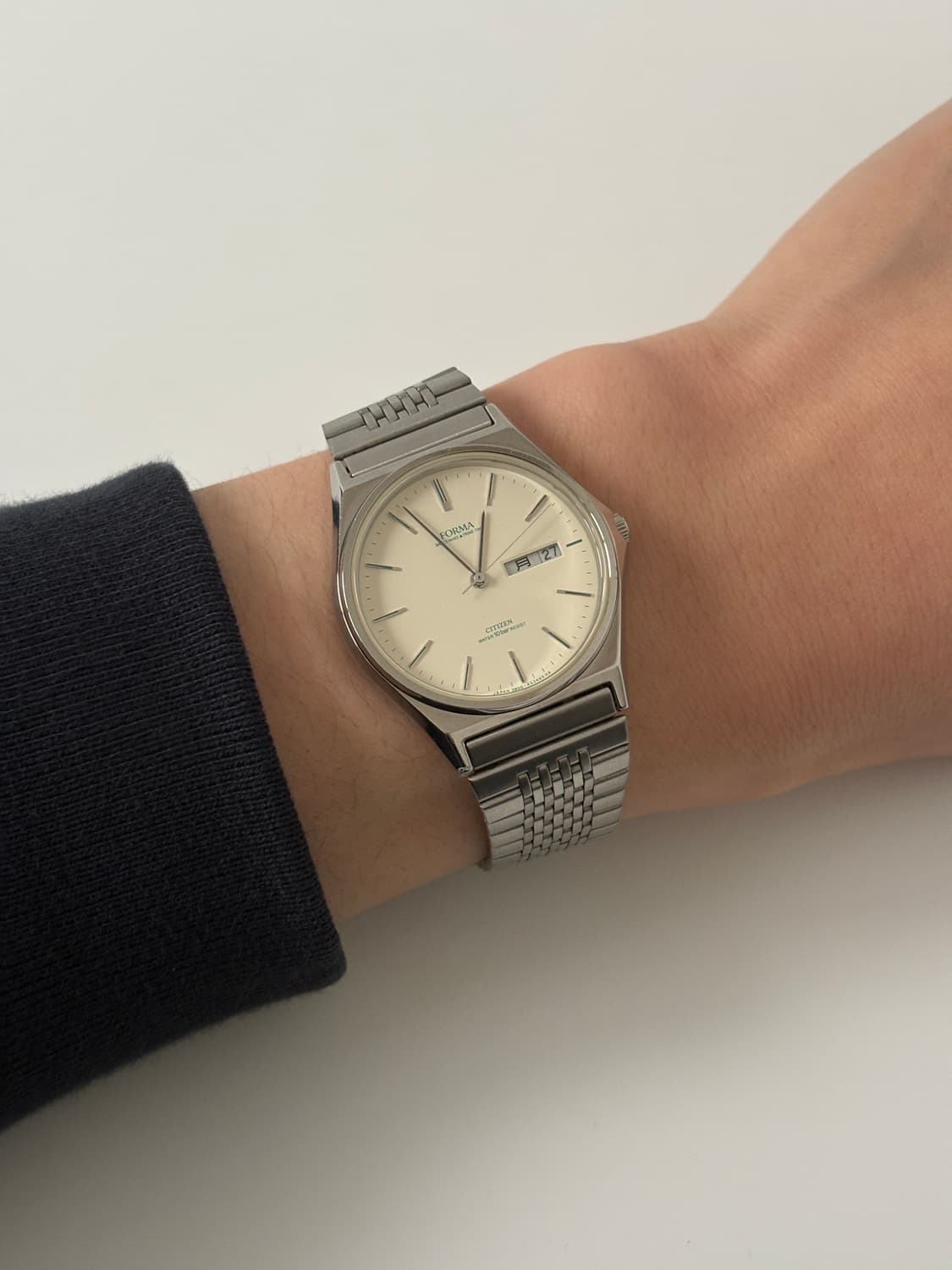 시티즌 1990년대 Forma 크림 다이얼 실버 쿼츠 남성 상품이미지9