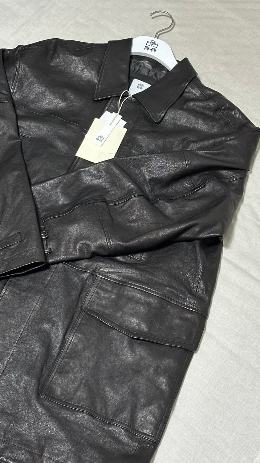 (3) 25시즌 폴리테루 램스킨 레더 카코트 블랙 판매 상품이미지1