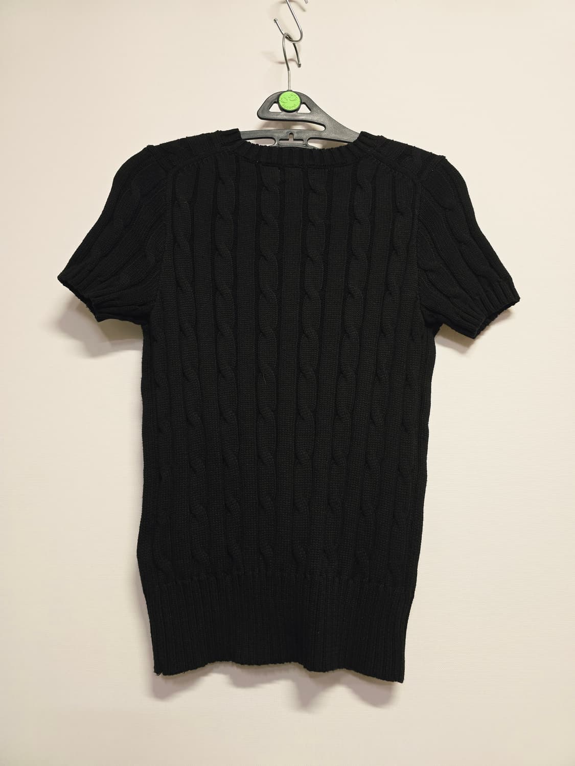 폴로 랄프로렌 케이블 반팔 니트 블랙m 상품이미지5