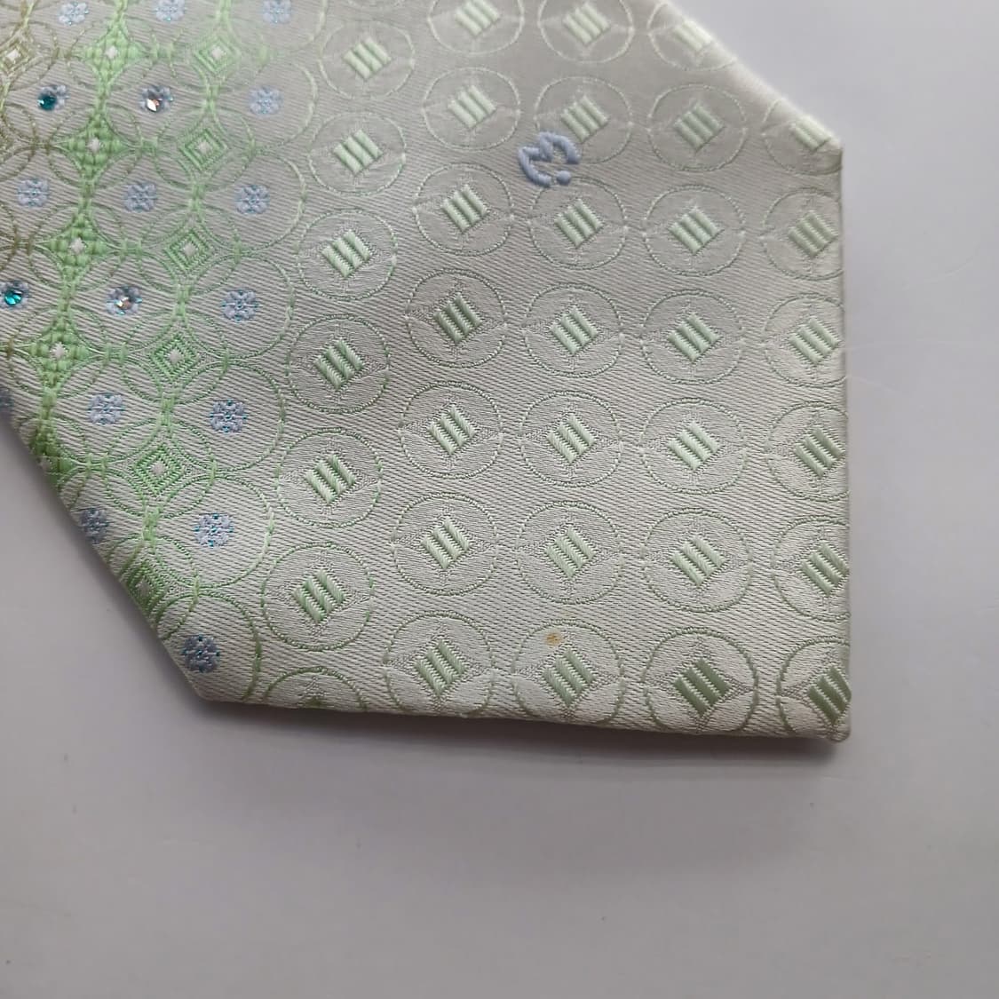 밀라숀 실크 그린 기하 패턴 넥타이 9.2cm A등급 A18375
 상품이미지7