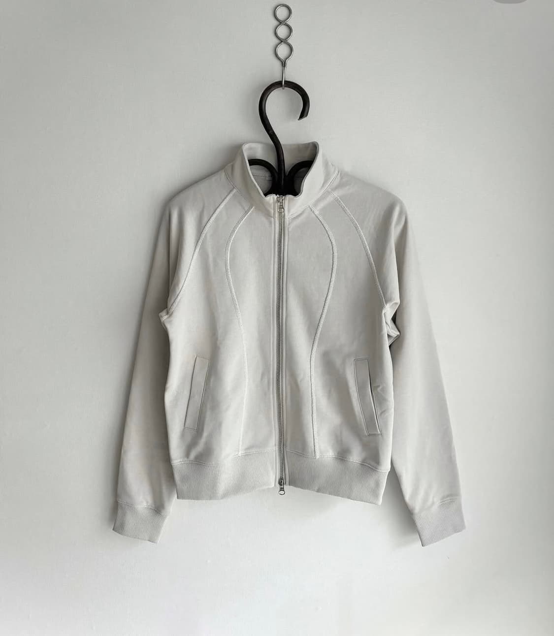 Stitched highneck zip-up (gray beige) 상품이미지6