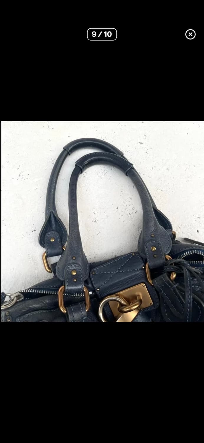 끌로에 패딩턴백 네이비 금장 상품이미지10