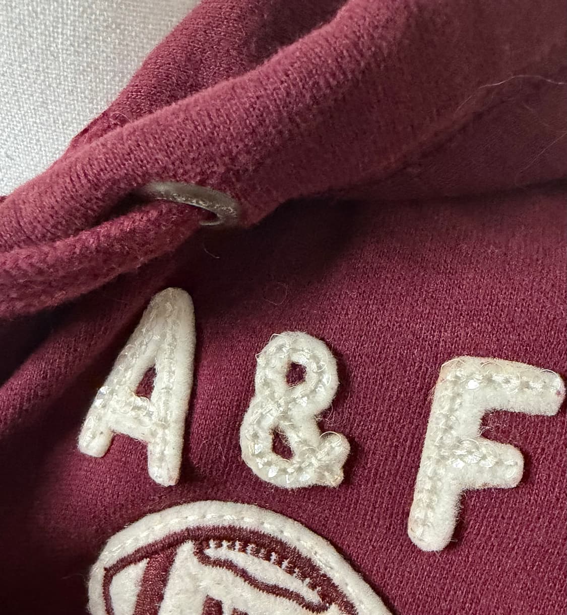 아베크롬비 와인버건디 딱붙 후드집업 상품이미지5