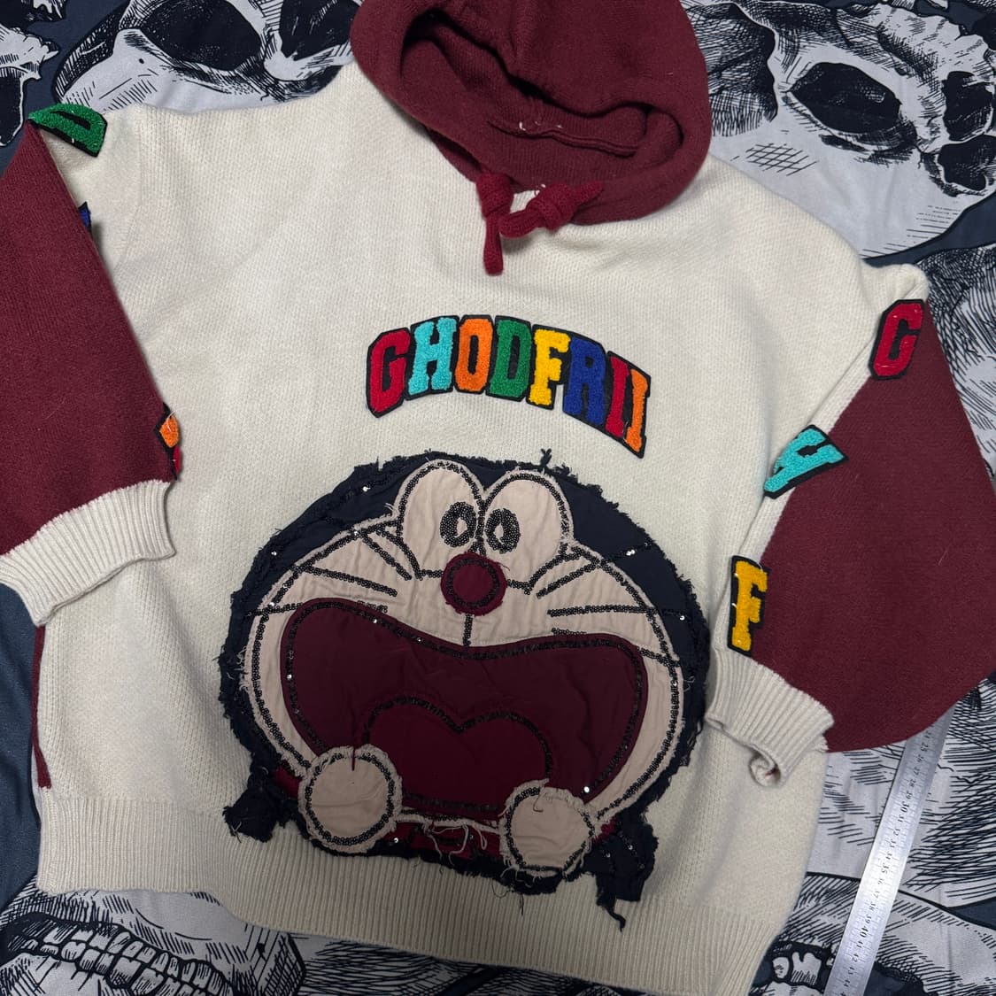 일본빈티지 도라에몽 니트후드티 프리사이즈 상품이미지4