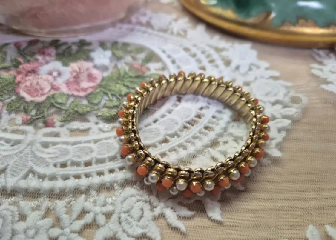 vintage )1960s 스트레치모조산호팔찌 상품이미지3