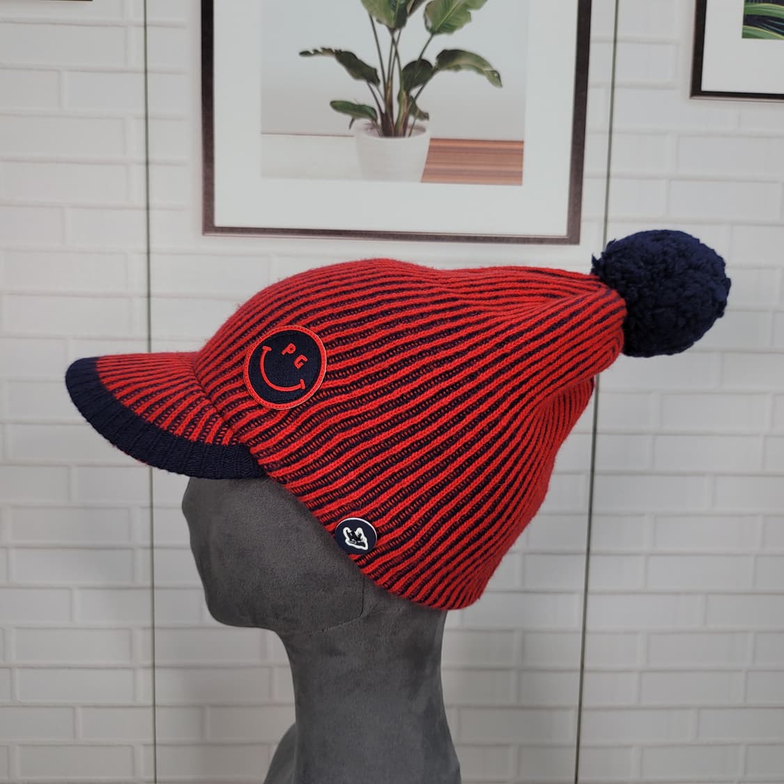 파리게이츠 겨울 골프 모자 폼폼 니트 모자 57사이즈 상품이미지1