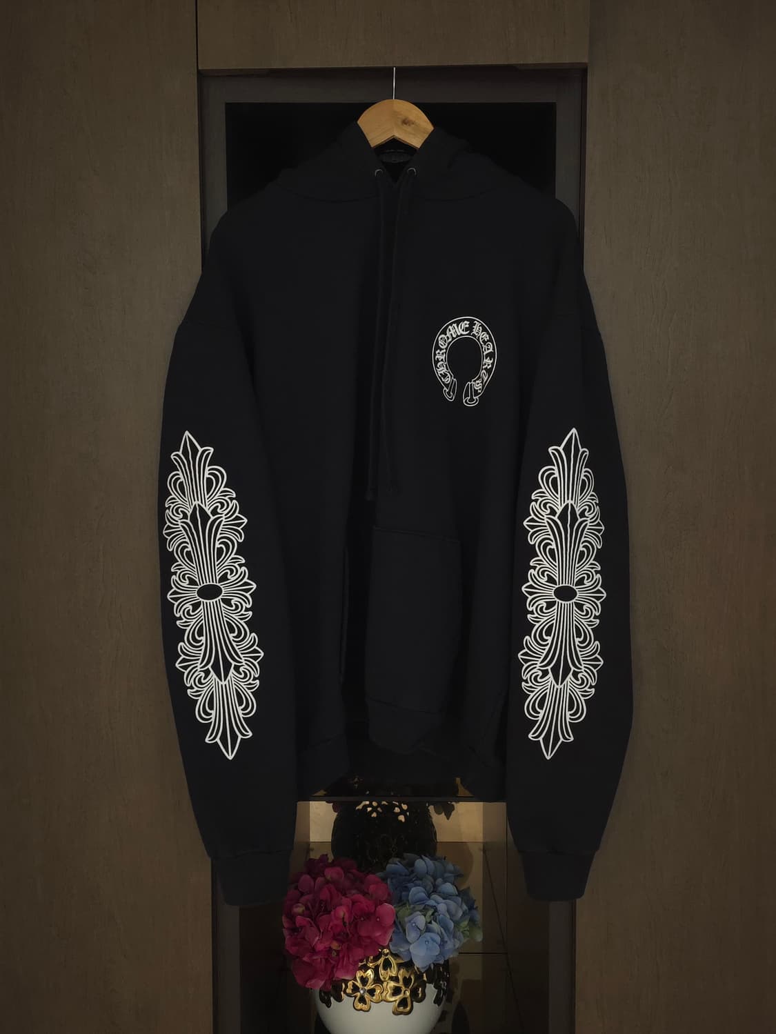 [XL] 크롬하츠 홀스슈 플로랄 후드 블랙 상품이미지2