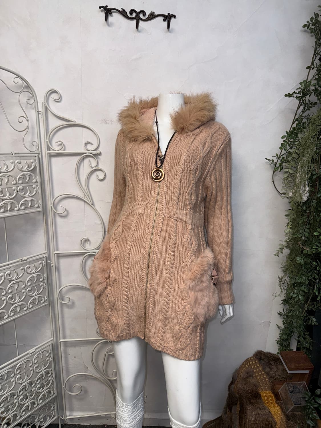 Baby pink fur pocket hood zipup ops jk 상품이미지4