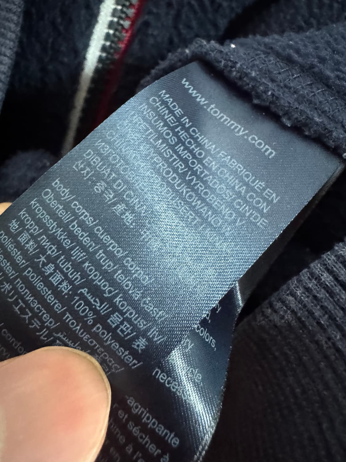 여성 타미 진스 뽀글이 오버핏 플리스 자켓 s 네이비 상품이미지4