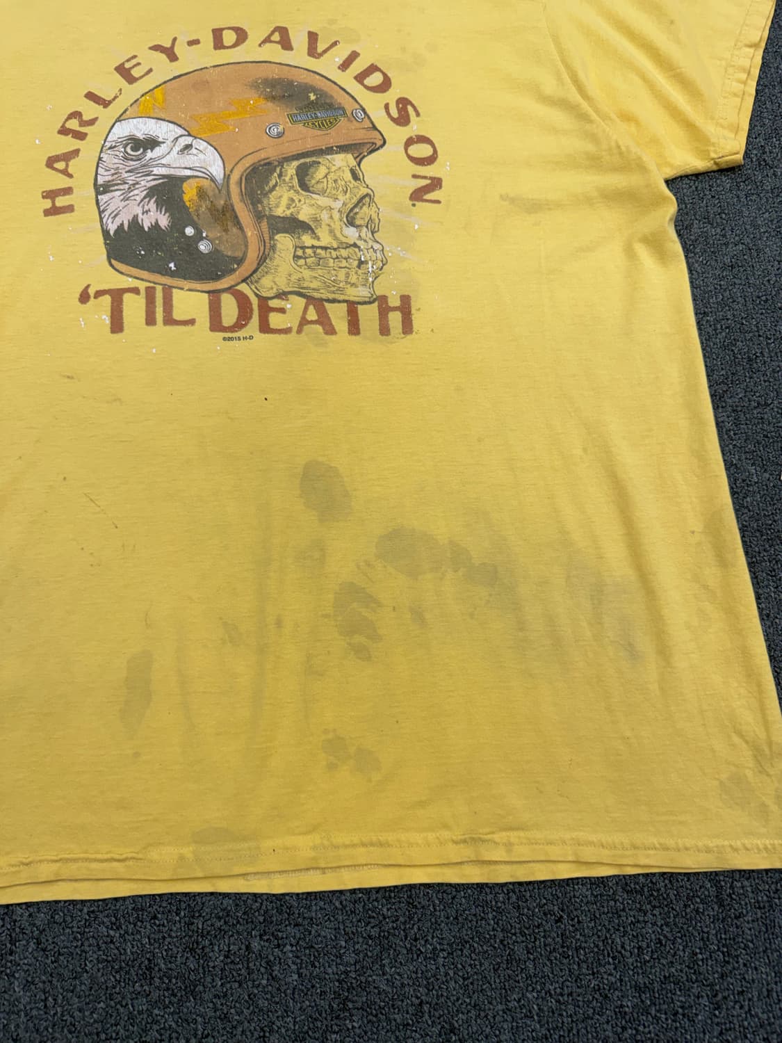 2XL) 할리데이비슨 빈티지 스컬 프린팅 반팔 티셔츠 상품이미지4