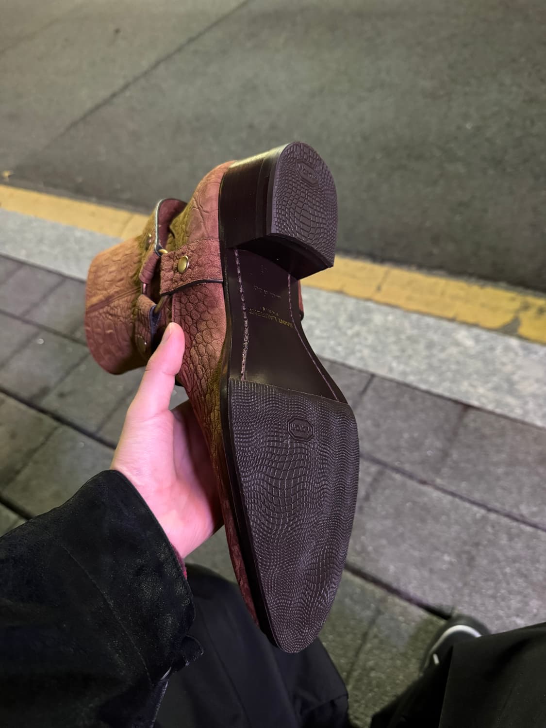 생로랑 하네스 부츠 41 크로커다일 스웨이드 상품이미지2