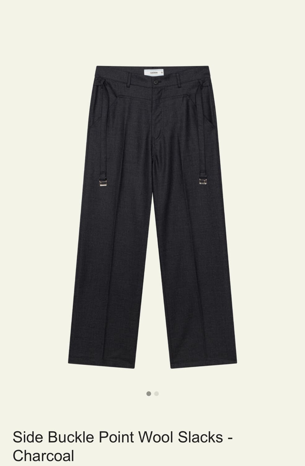 Side Buckle Point Wool Slacks-charcoal 상품이미지1