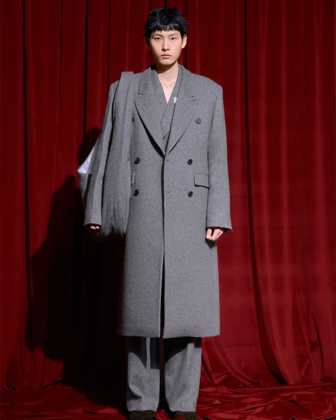 Stu 24fw 더블코트 그레이 m사이즈 새상품 상품이미지1