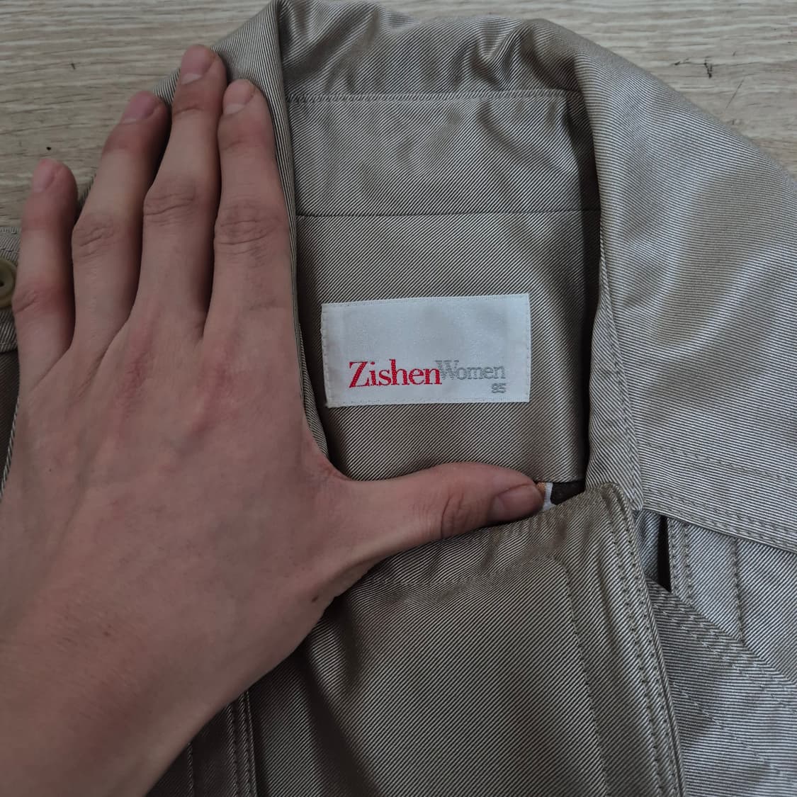 지센 우먼 여성 럭셔리 레이온 더플 싱글 트렌치코트 M(95) 상품이미지4