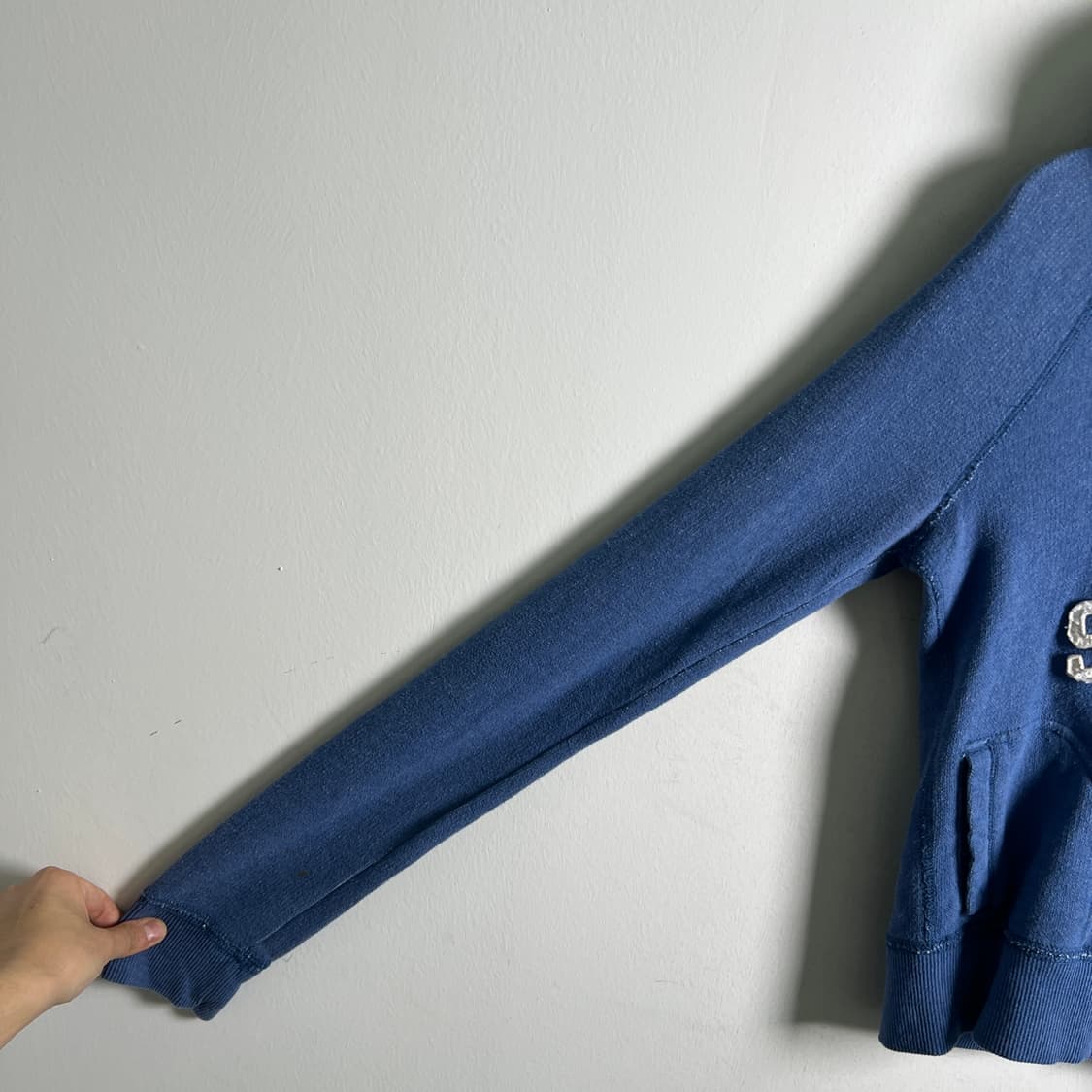 아베크롬비 빈티지 블루 센터 로고 후드티 S 상품이미지6