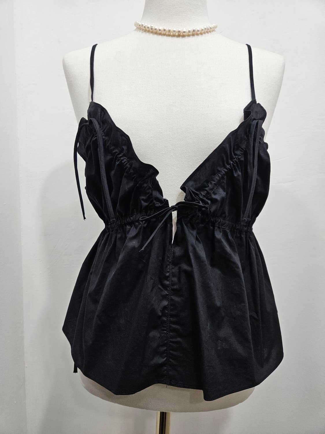 자라(ZARA) 프릴 밴딩 블랙 뷔스티에 M [새상품] 상품이미지2