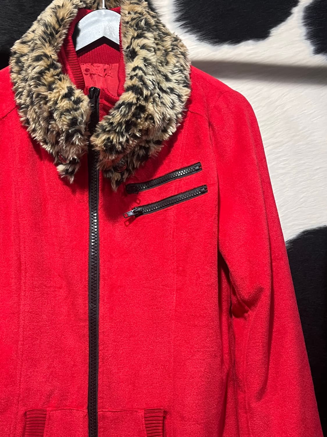 카라 레오파드 포인트 Y2K 집업 상품이미지5