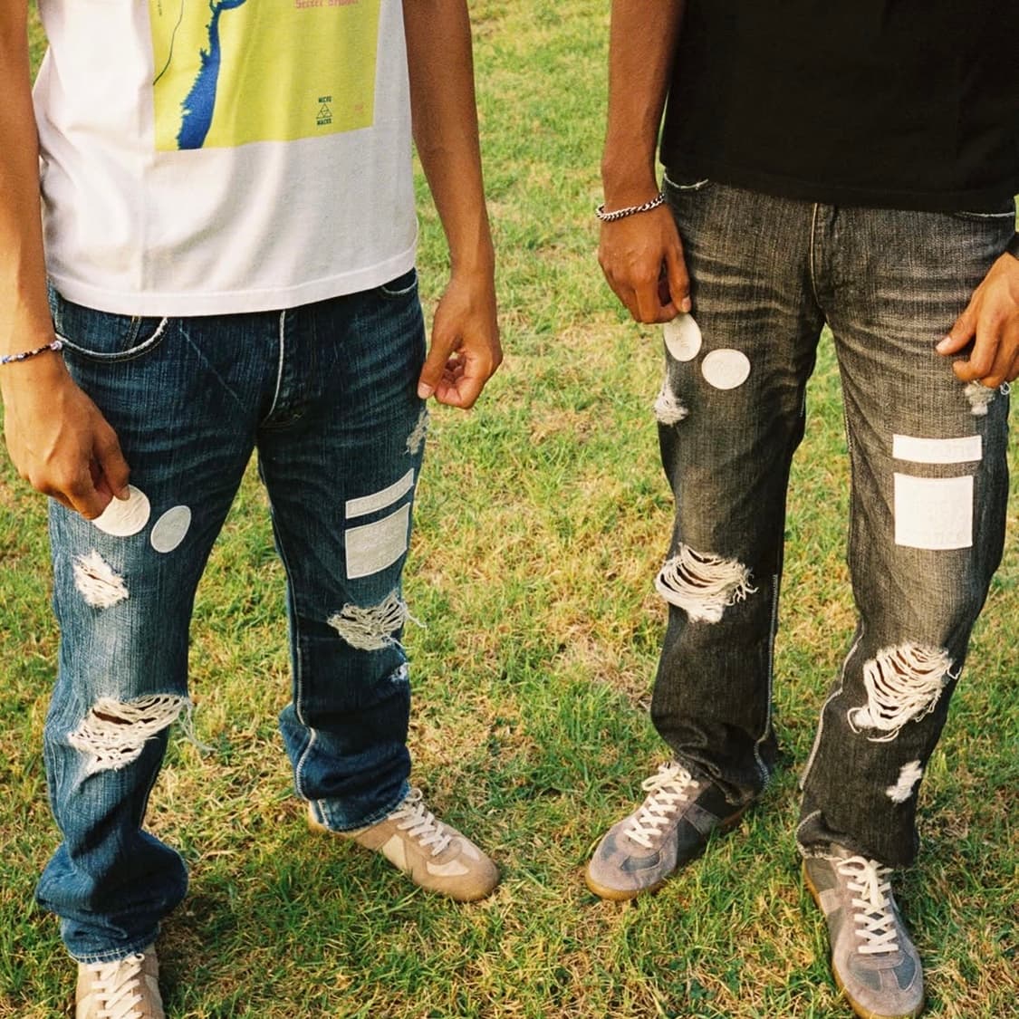 •넘버나인AW04 “Give Peace a Chance” 패치워크 데님 상품이미지1