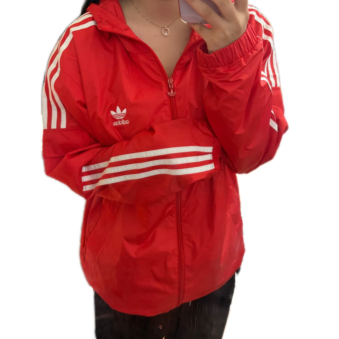 🔥아디다스 오리지널스 트레포일 레드 후드 바람막이🔥 상품이미지3