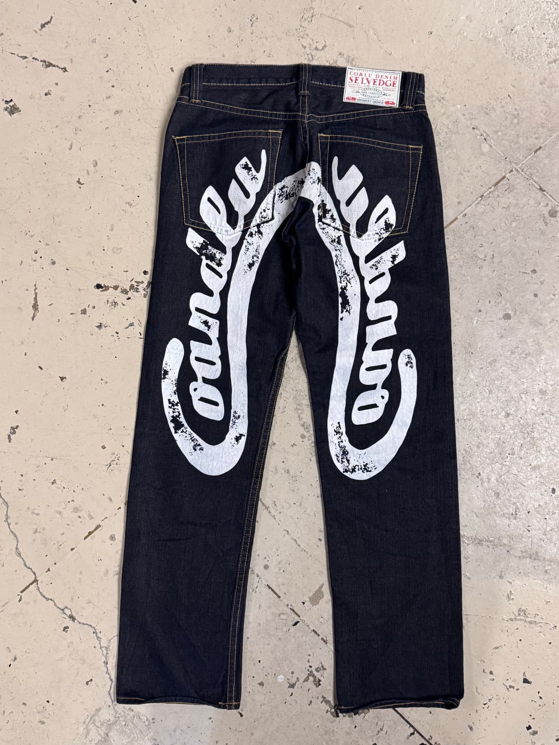 Co & Lu 셀비지 프린팅 데님팬츠 상품이미지2