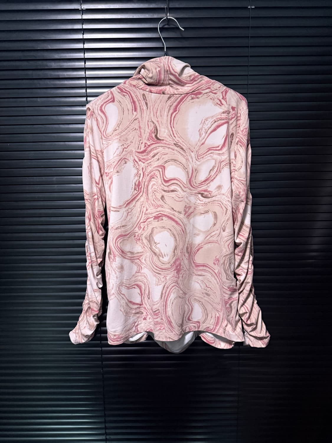 이상봉 에디션 쉬폰 셔링 긴팔 목폴라 반목 모크 핑크 타이다이 터틀넥 M 상품이미지5