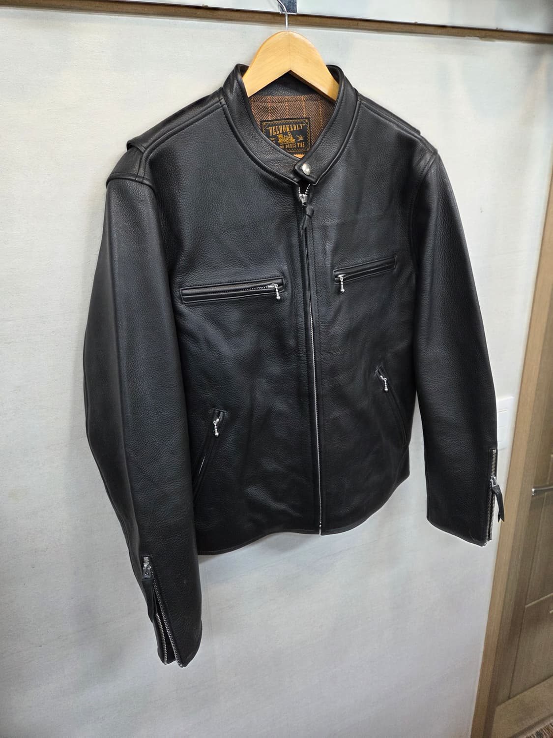 Veluokldly 100프로 소가죽 라이더 자켓 xxl 상품이미지8