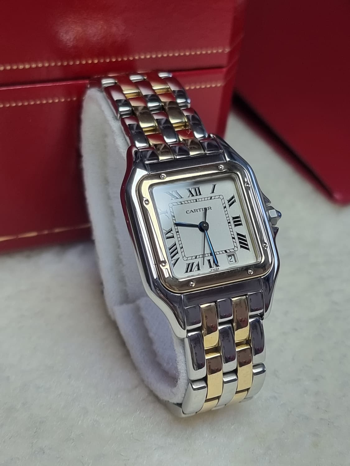 까르띠에 팬더 18K 두줄 콤비 M 쿼츠 남녀공용 시계  상품이미지1