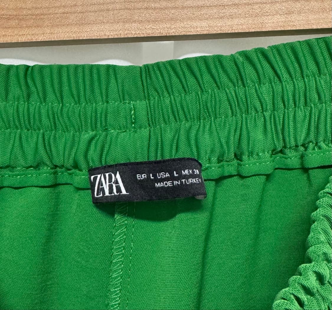 ZARA 자라 와이드 밴딩 팬츠 그린 L 상품이미지9