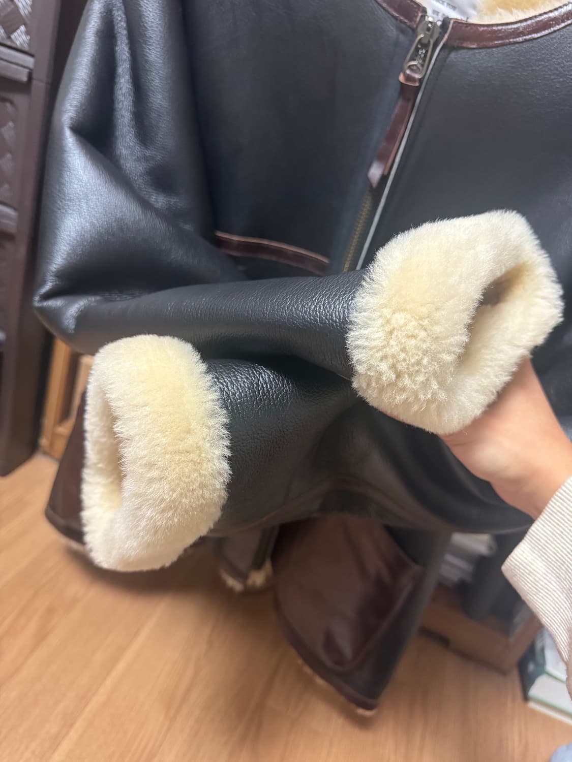 블라인드파일즈 양털 무톤 자켓 무스탕 [2] 상품이미지9