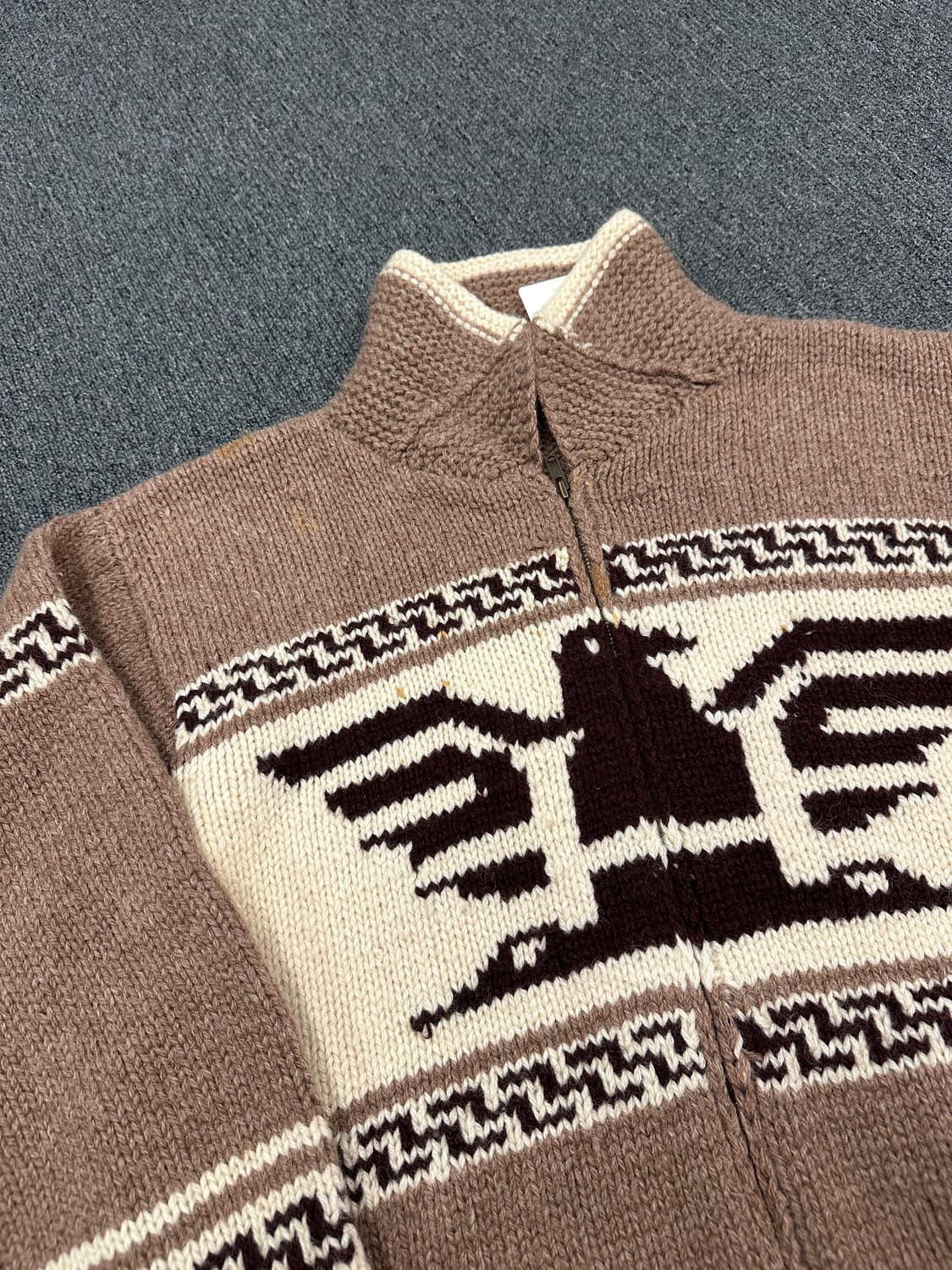 M) 빈티지 캐나다 코위찬 울 니트집업 상품이미지4