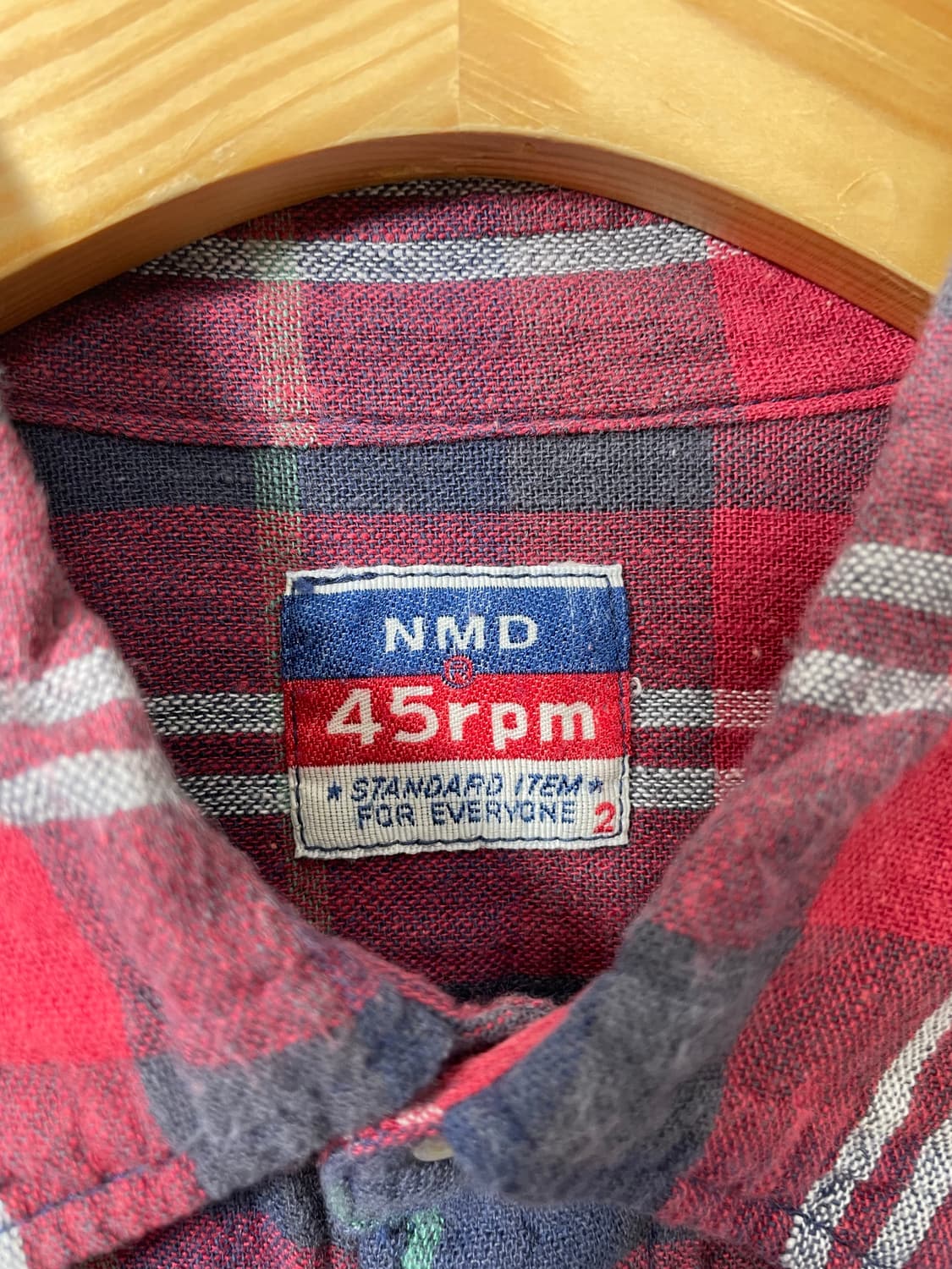 45rpm 체크 린넨 셔츠 M - S61 상품이미지4