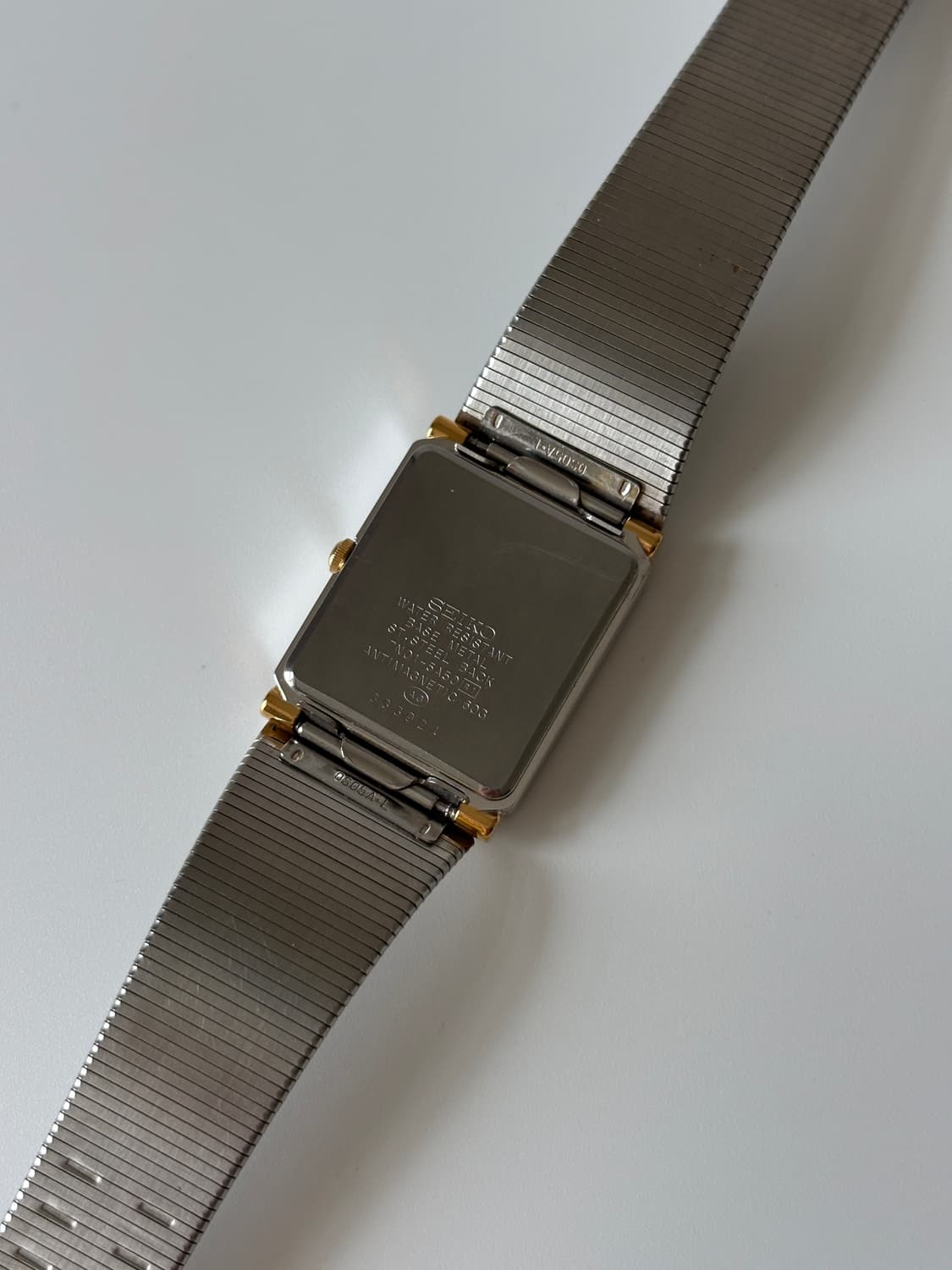 1990년대 Spirit 실버 스퀘어 쿼츠 남성 상품이미지6