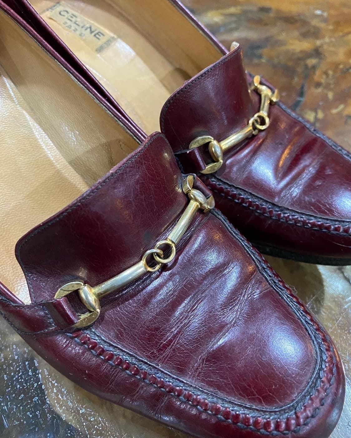 OLD CELINE burgundy Horsebit  상품이미지3
