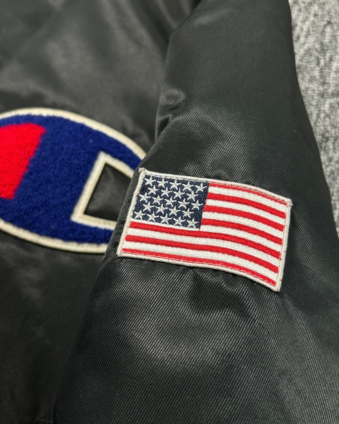 챔피온 빅로고 성조기 바시티 스타디움 자켓  상품이미지6