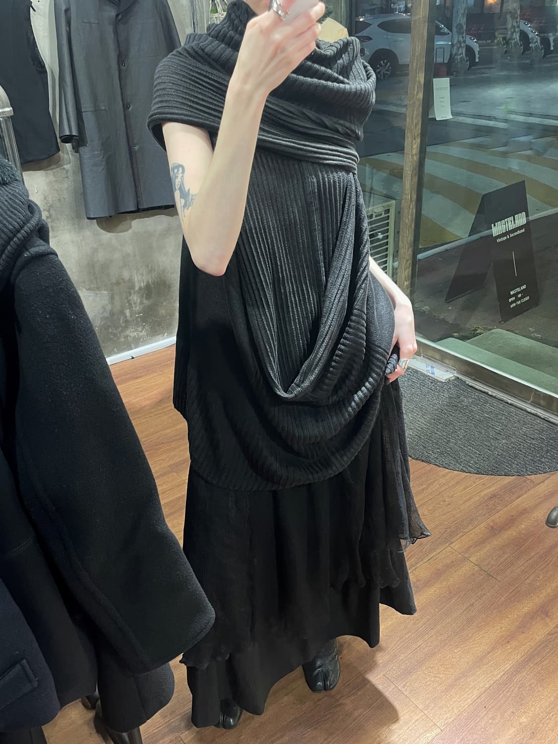 19ss 릭오웬스 드레이프 슬리브리스 탑 상품이미지3